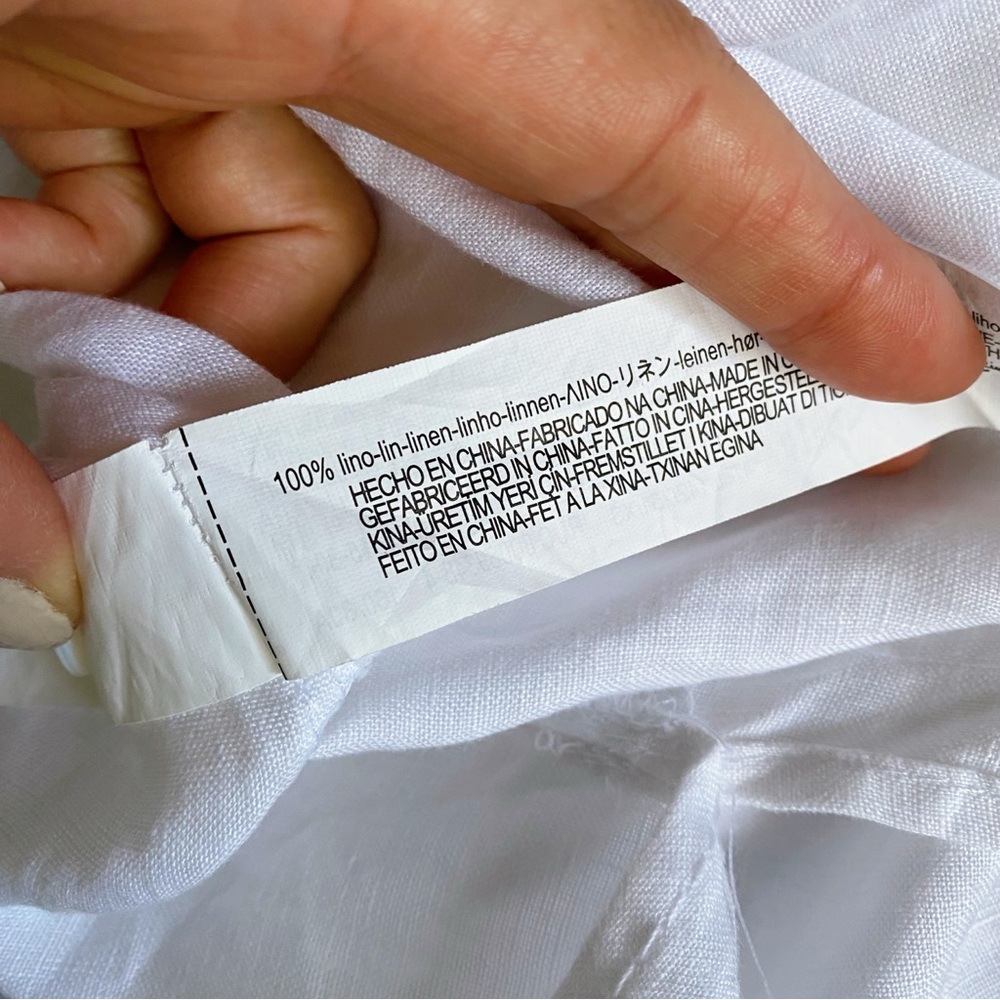 🐚 ZARA WHITE LINEN LOOSE FIT COLLARED SHIRT! - Picture 12 of 12